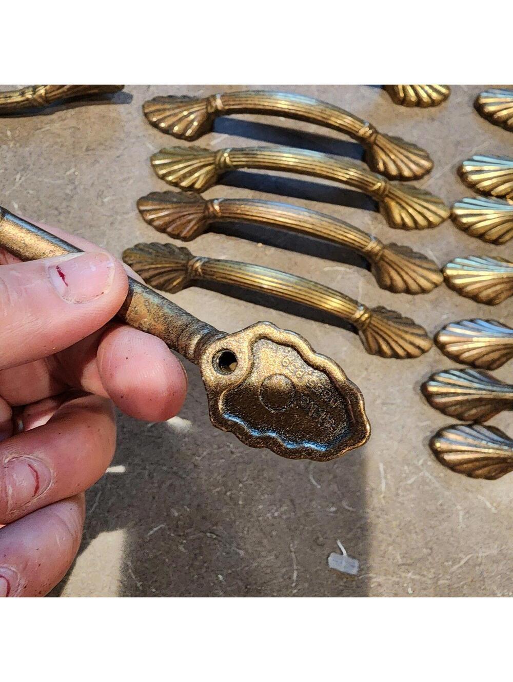 33 excellent Brass 5.125 in. Fluted Amerock Bridge Drawer Pulls handles A5
